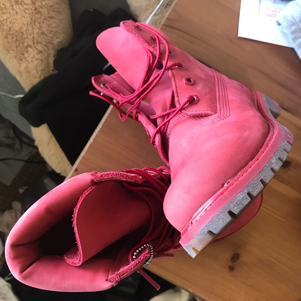 New. Never worn. No box. Red timberland boots.